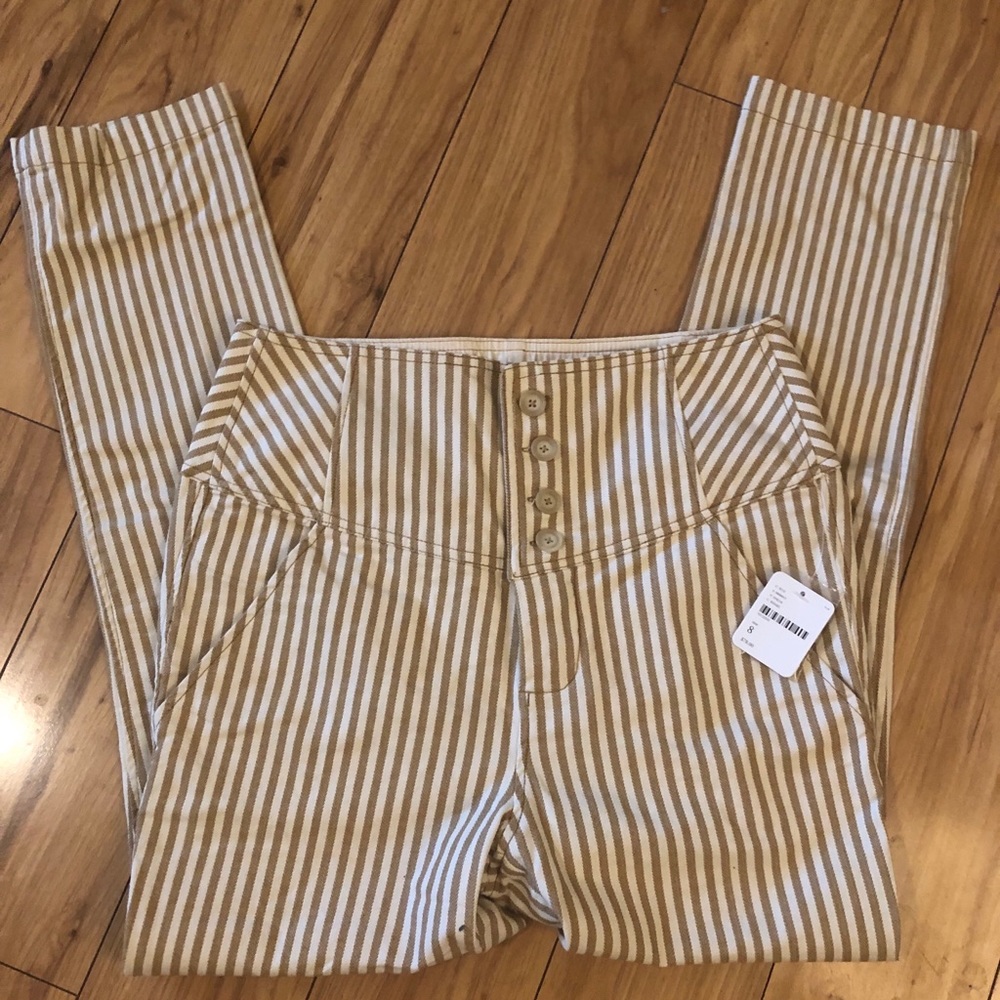 Free People Striped Cropped Pants